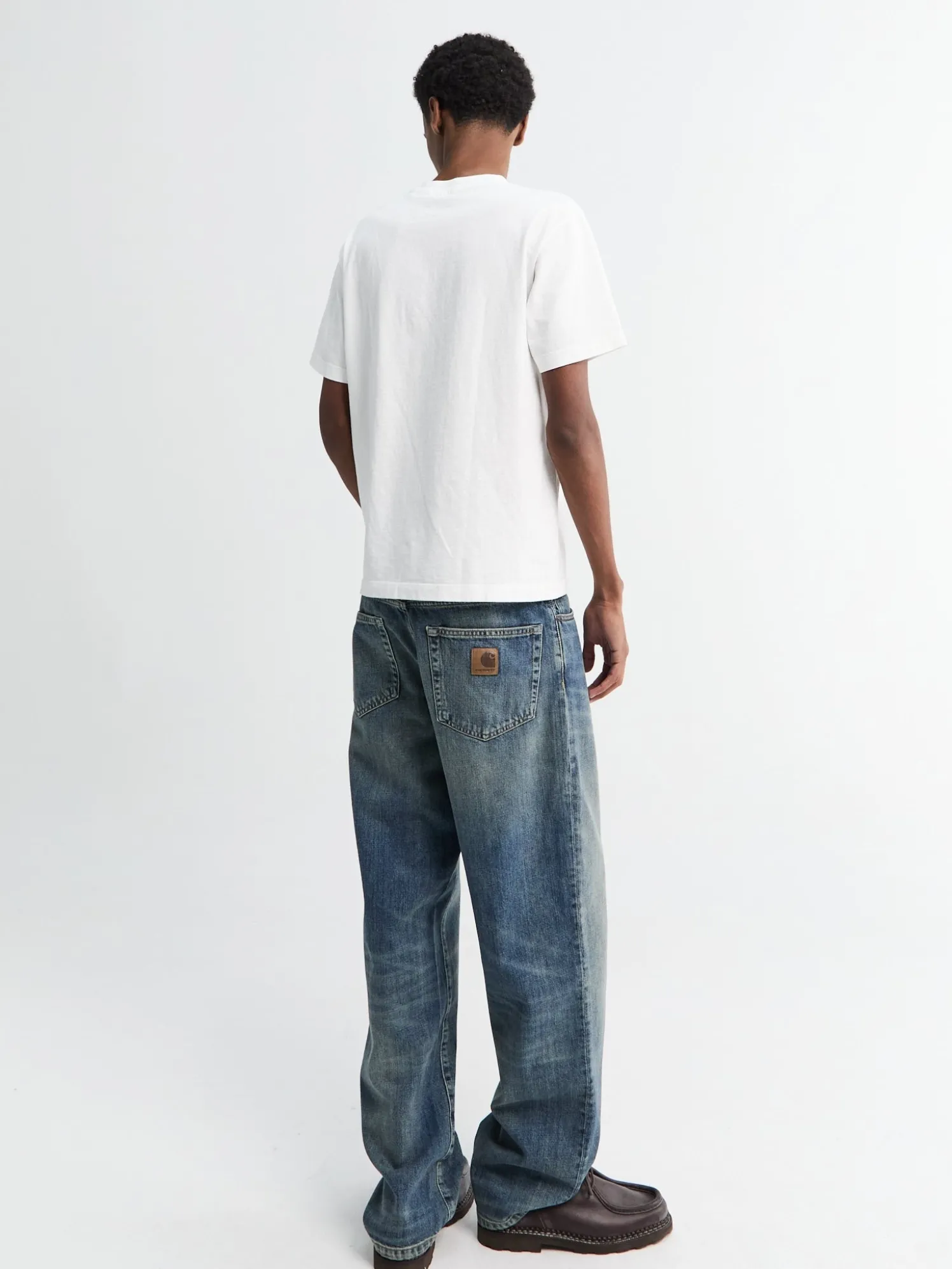 Aaron Pants i Blå Worn Washed