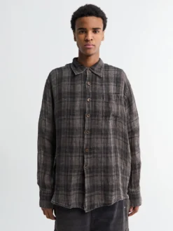 Above Shirt i Penumbra Check Sheercoat Linen