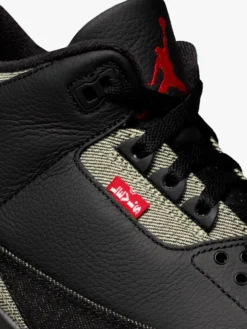 Air Jordan 3 x Levi's® Sneakers Black Denim i Sort, Hvid og Sort-Gym Rød