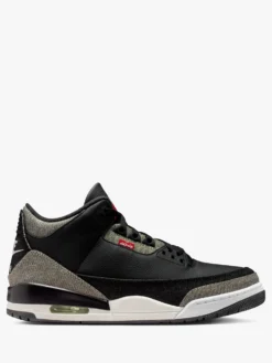 Air Jordan 3 x Levi's® Sneakers Black Denim i Sort, Hvid og Sort-Gym Rød