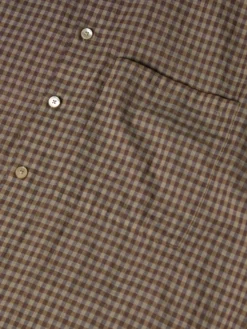 Airy Light Cotton Check Big Shirt i Brun Gingham Check
