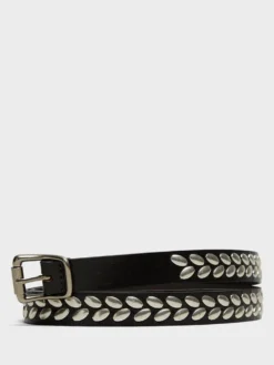 Almond Stud Belt i Mørkebrun