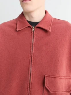 Bandak Cotton Linen Loopback Jakke i Cowhide