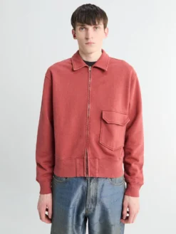 Bandak Cotton Linen Loopback Jakke i Cowhide