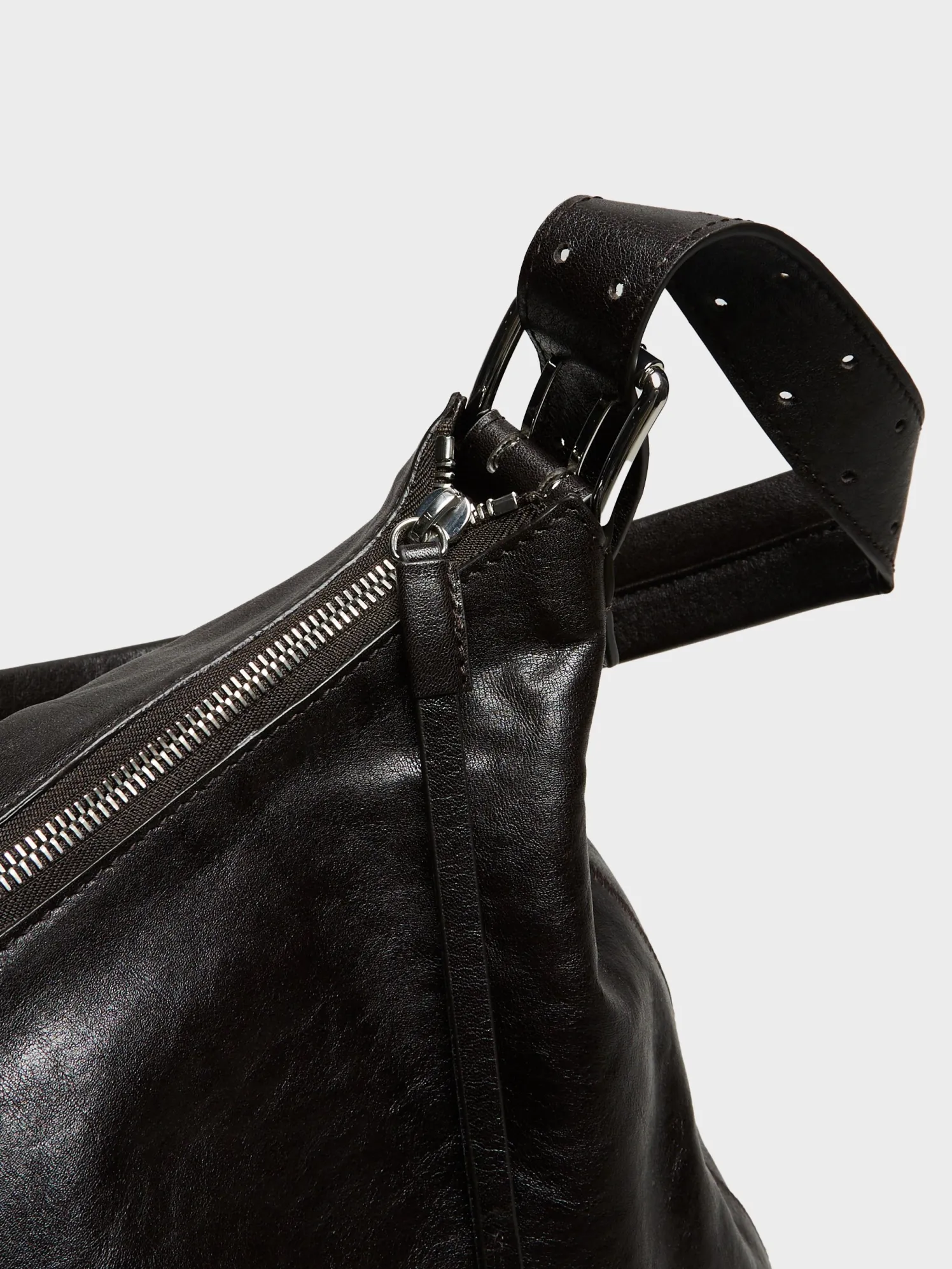 Belted Hobo Bag i Dark Chocolate