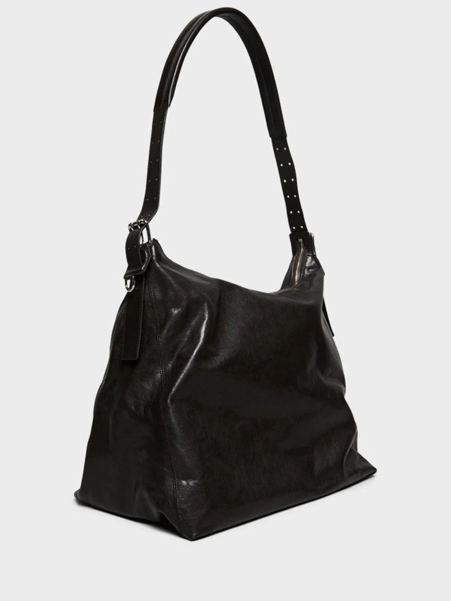 Belted Hobo Bag i Dark Chocolate