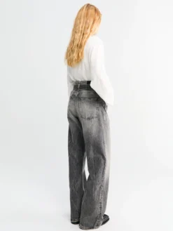 Belted Jeans i Washed Black