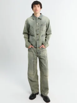 Bill Cropped Teawash Denim Workwear Jacket i Blue Teawash