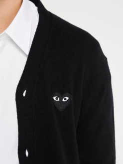 Black Heart Cardigan i Sort