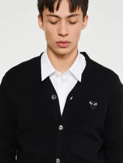 Black Heart Cardigan i Sort