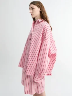 Bomuldsskjorte i Pink