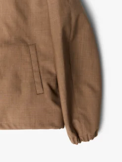 Bonded Tropical Wool Zip Blouson i Top Brown