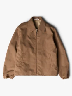 Bonded Tropical Wool Zip Blouson i Top Brown