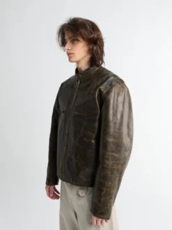 Boxy Biker Jacket i Bronze