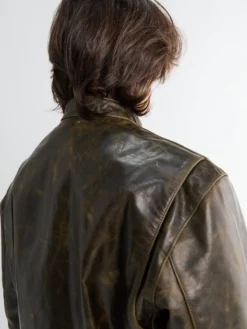 Boxy Biker Jacket i Bronze
