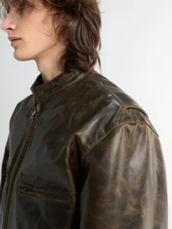 Boxy Biker Jacket i Bronze