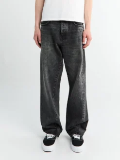 Brede Twist Jeans i Dybsort Slidt
