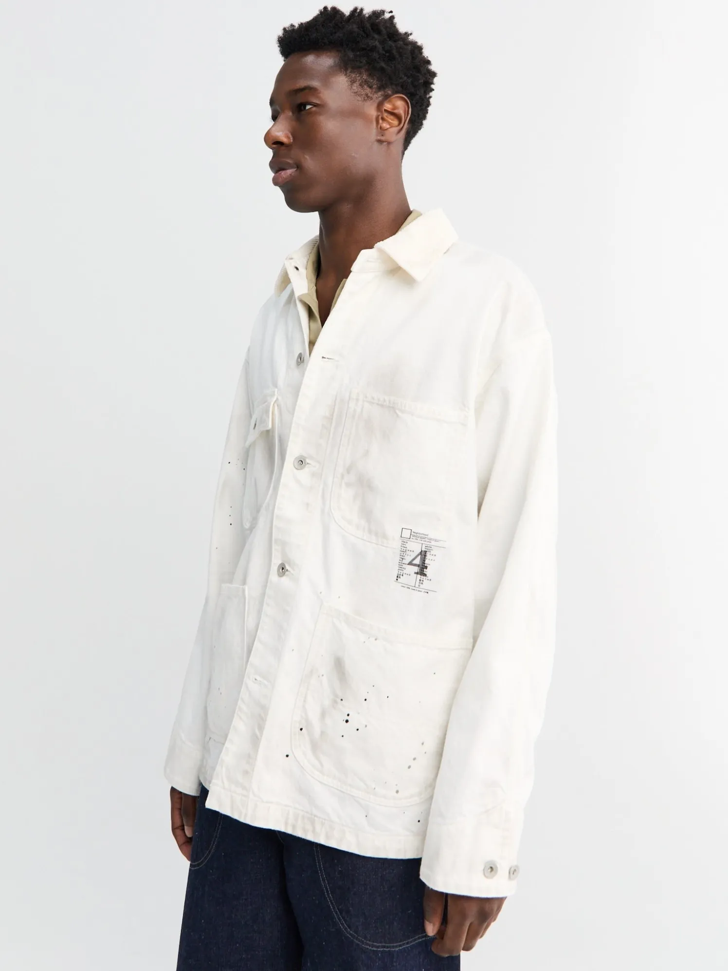 BW Washed Coverall Jacket i Hvid