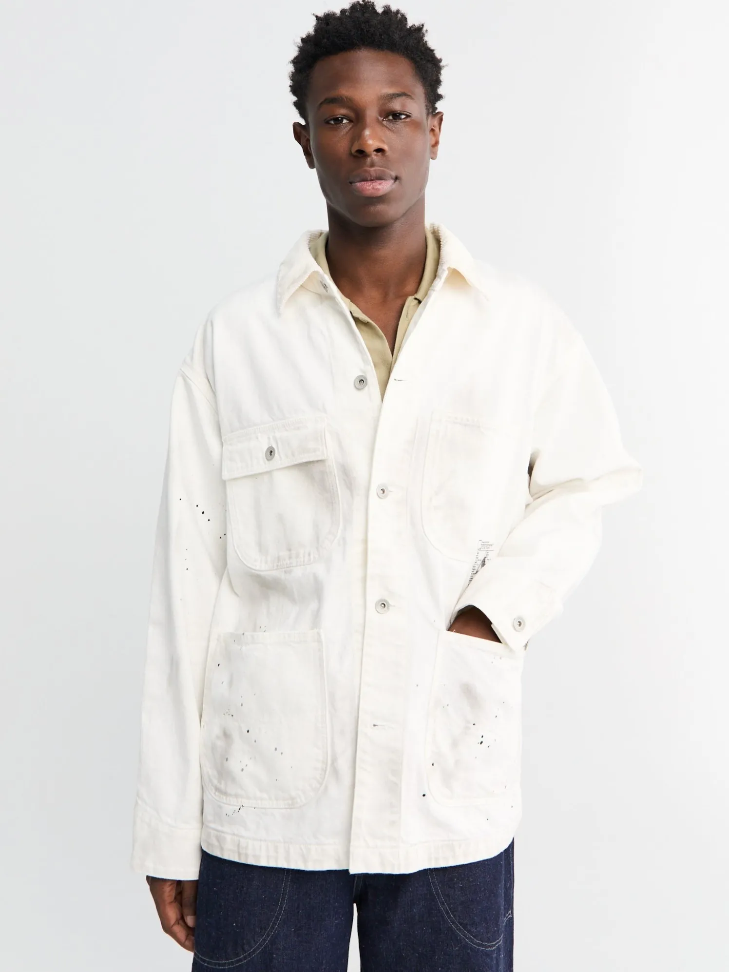 BW Washed Coverall Jacket i Hvid