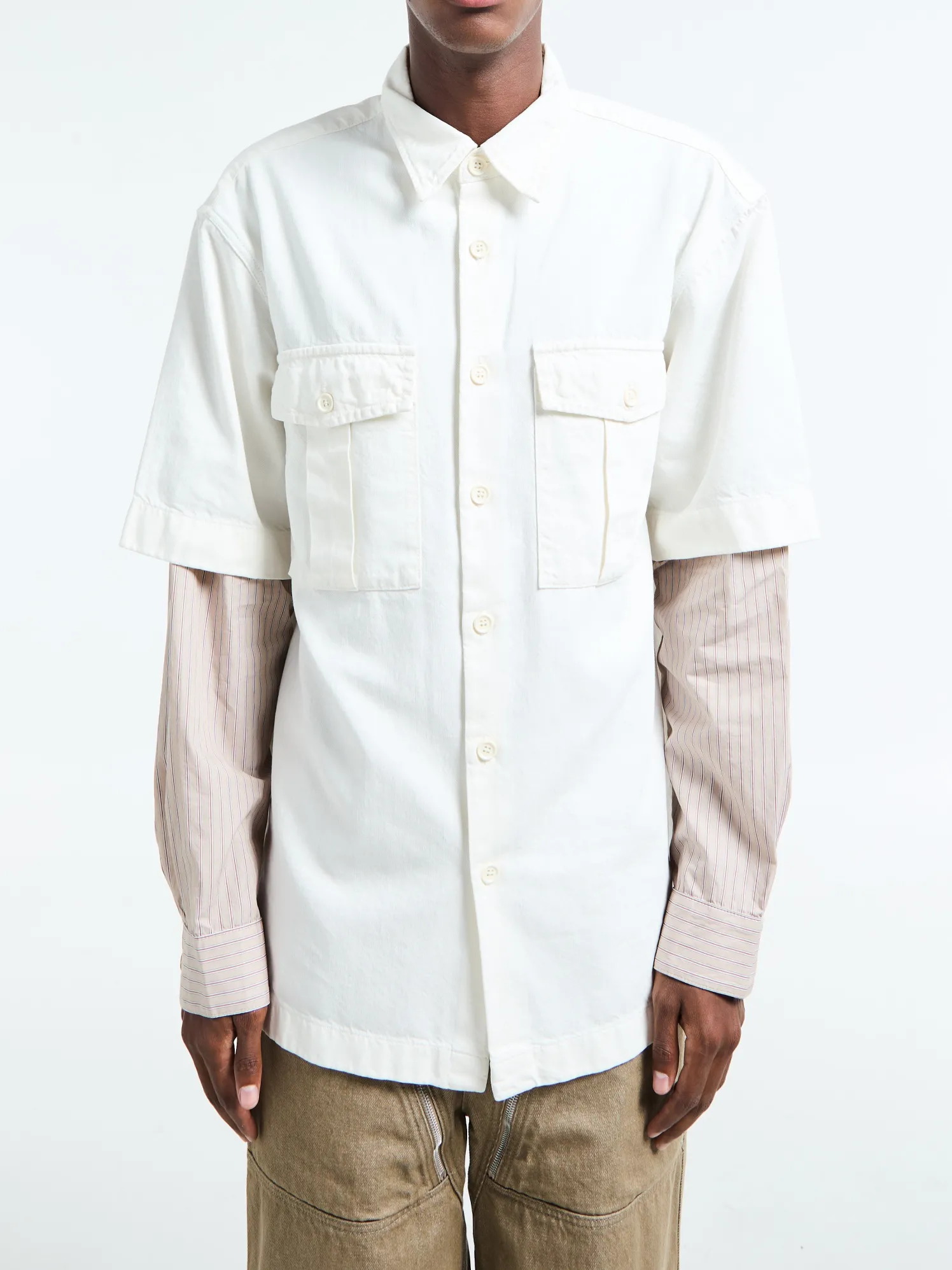 Cassen Denim Skjorte i Off-White