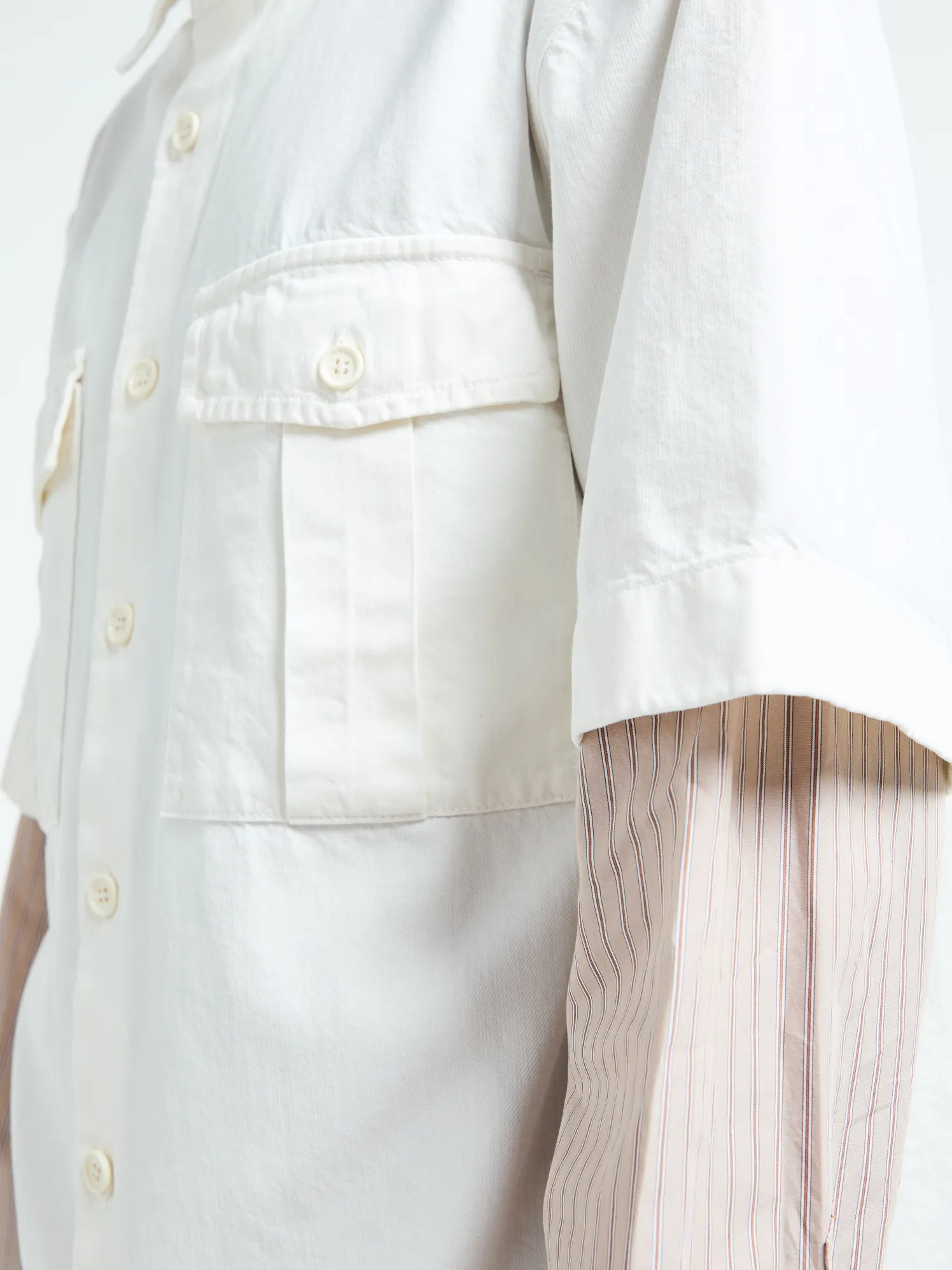 Cassen Denim Skjorte i Off-White