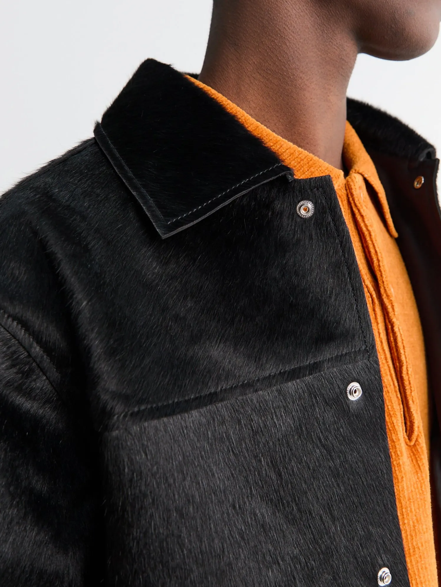 Coach Jacket i Sort læder