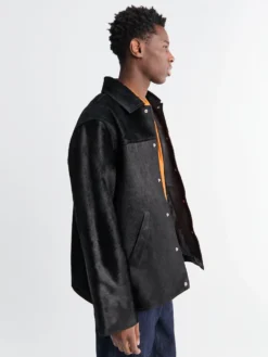 Coach Jacket i Sort læder