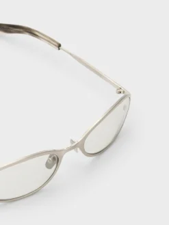 Cohen Solbriller i Brushed Silver og Transparent Grå Lenser