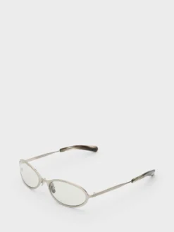 Cohen Solbriller i Brushed Silver og Transparent Grå Lenser