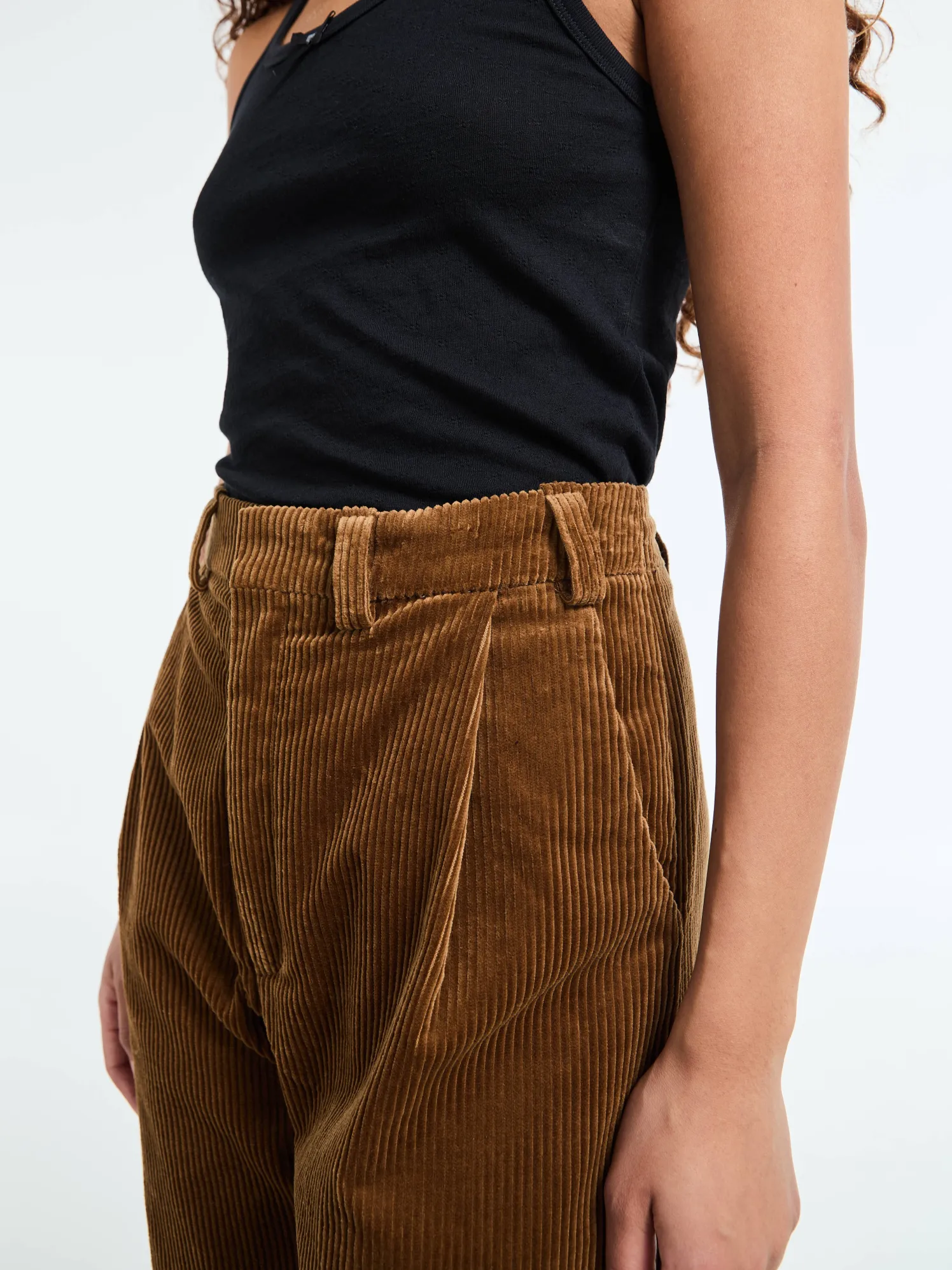 Corduroy Box Trousers i Cognac