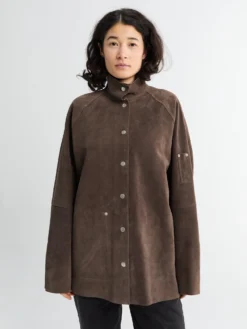 Dash Læder Suede Utility Jakke i Grå
