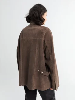 Dash Læder Suede Utility Jakke i Grå
