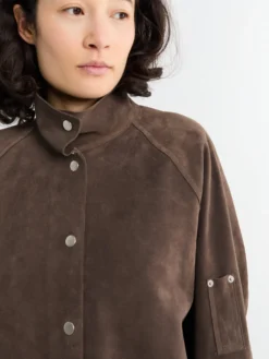 Dash Læder Suede Utility Jakke i Grå