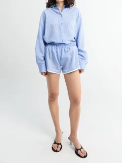 Deya Fluid Mini Boxer Shorts i Blå og Hvid Stribe
