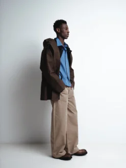 Egon Wide-Leg Washed Midweight Cotton Bukser i Beige
