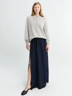 Elie Fluid Maxi Skirt i Navy