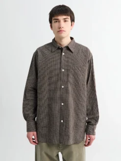 Espevik Check Oversized Skjorte i Taupe