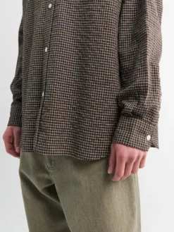 Espevik Check Oversized Skjorte i Taupe