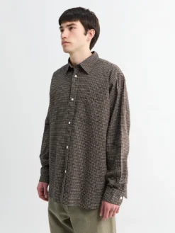 Espevik Check Oversized Skjorte i Taupe