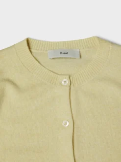 Essential Crewneck Knit Cardigan i Lemon