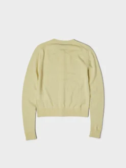 Essential Crewneck Knit Cardigan i Lemon