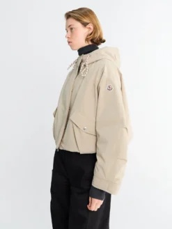 Eucalyptus Hooded Kort Dunjakke i Beige