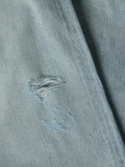 Faded Selvedge Light Denim Wide Pants i Lyseblå Indigo