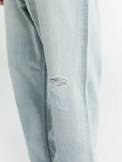 Faded Selvedge Light Denim Wide Pants i Lyseblå Indigo