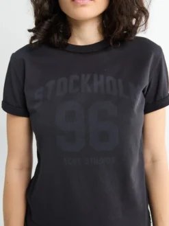 Fitted Logo T-shirt i Falmet Blå