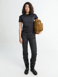Fitted Logo T-shirt i Falmet Blå