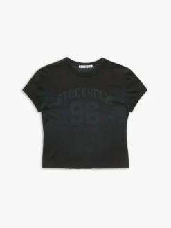 Fitted Logo T-shirt i Falmet Blå