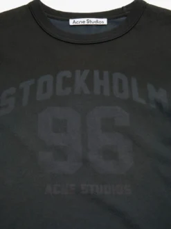 Fitted Logo T-shirt i Falmet Blå