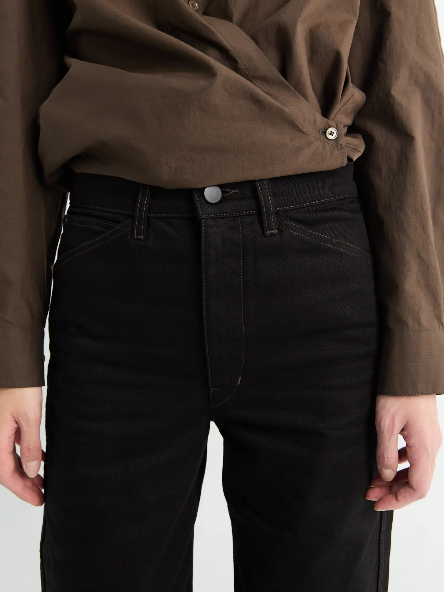 Five Pockets Twisted Bukser i Sort