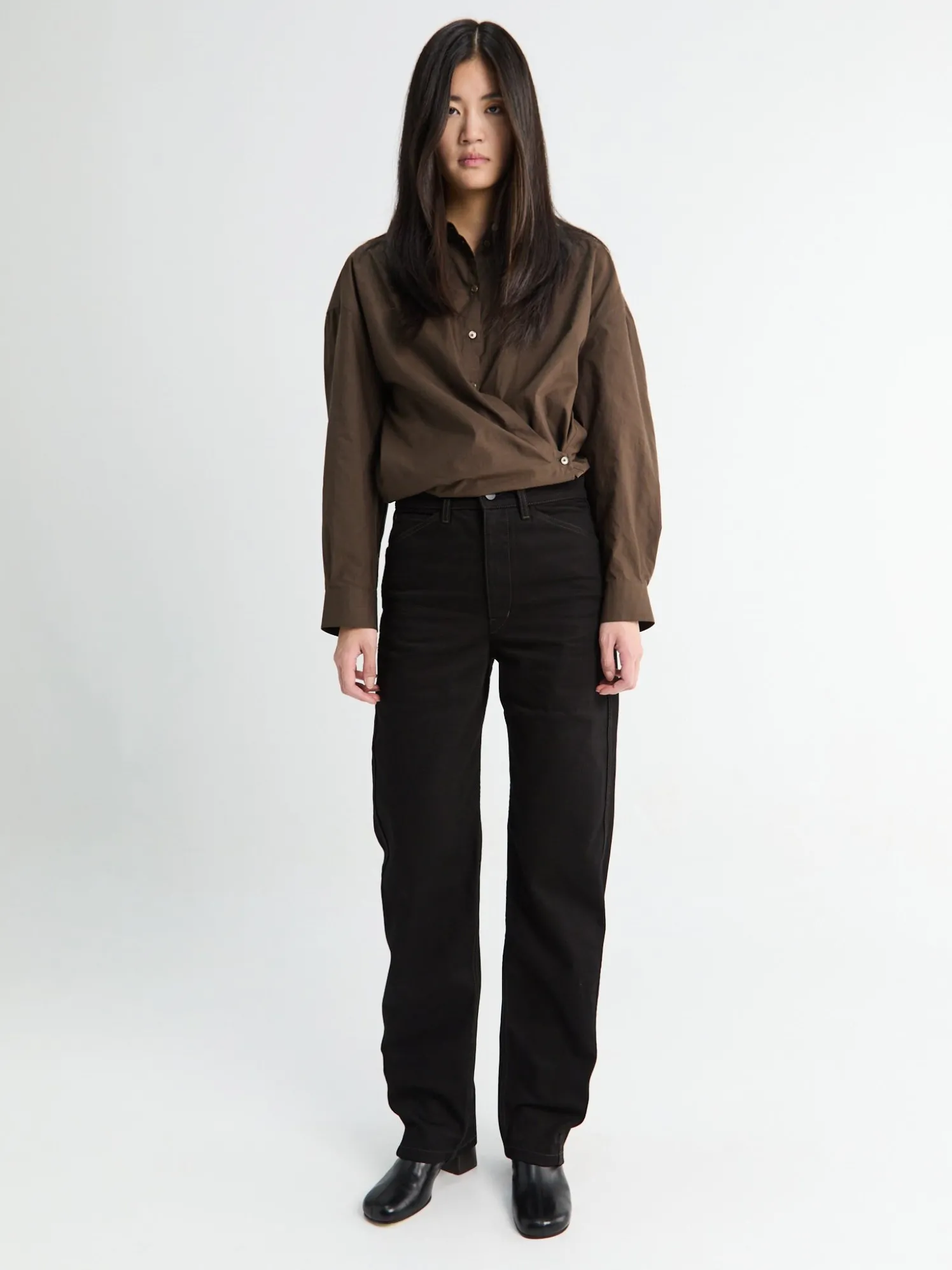 Five Pockets Twisted Bukser i Sort